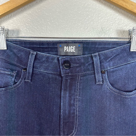 PAIGE Womens High Rise Manhattan Bootcut Jeans in Eve Dark Wash Size 28 - Picture 5 of 13